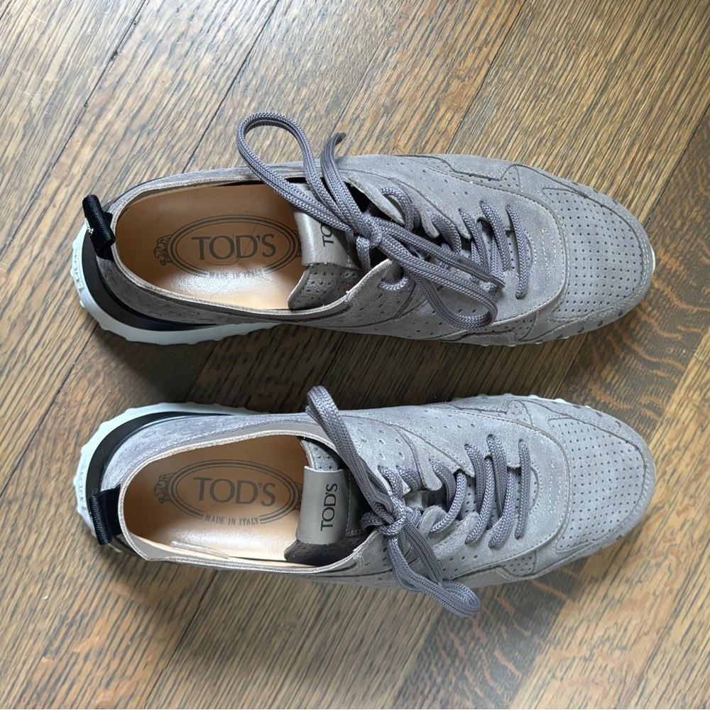 Tod's Gray Suede Sneakers